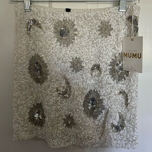 Show Me Your Mumu White Sequin Skirt
